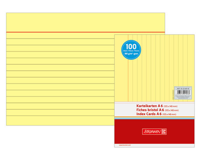 Brunnen Karteikarten A6 gelb liniert 100St.