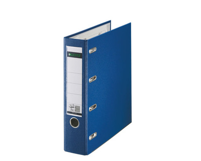 Leitz Doppelordner PP blau 75 mm