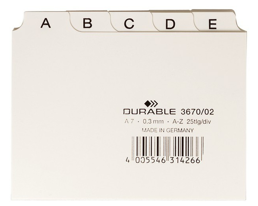 Durable Leitkartenregister A7 weiß