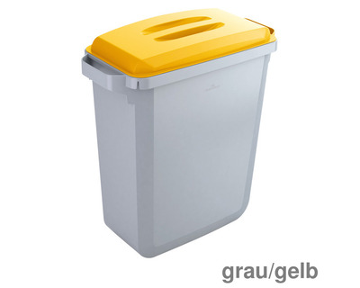 Durable Abfalleimer "Durabin 60", mit Deckel grau/gelb 60 Liter