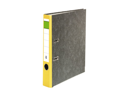 Ordner Wolkenmarmor A4 "Grüner Balken" gelb 50 mm