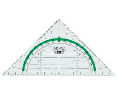 Möbius+Ruppert Zeichendreieck "Green Line" transparent 16 cm