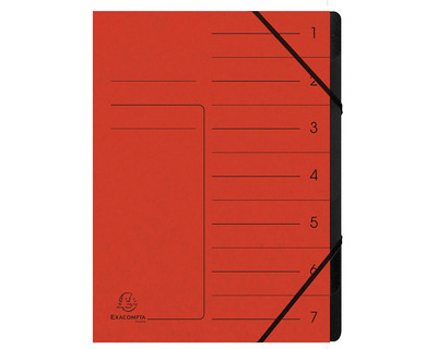 Exacompta Ordnungsmappe A4 "Colorspan" rot 7 Fächer