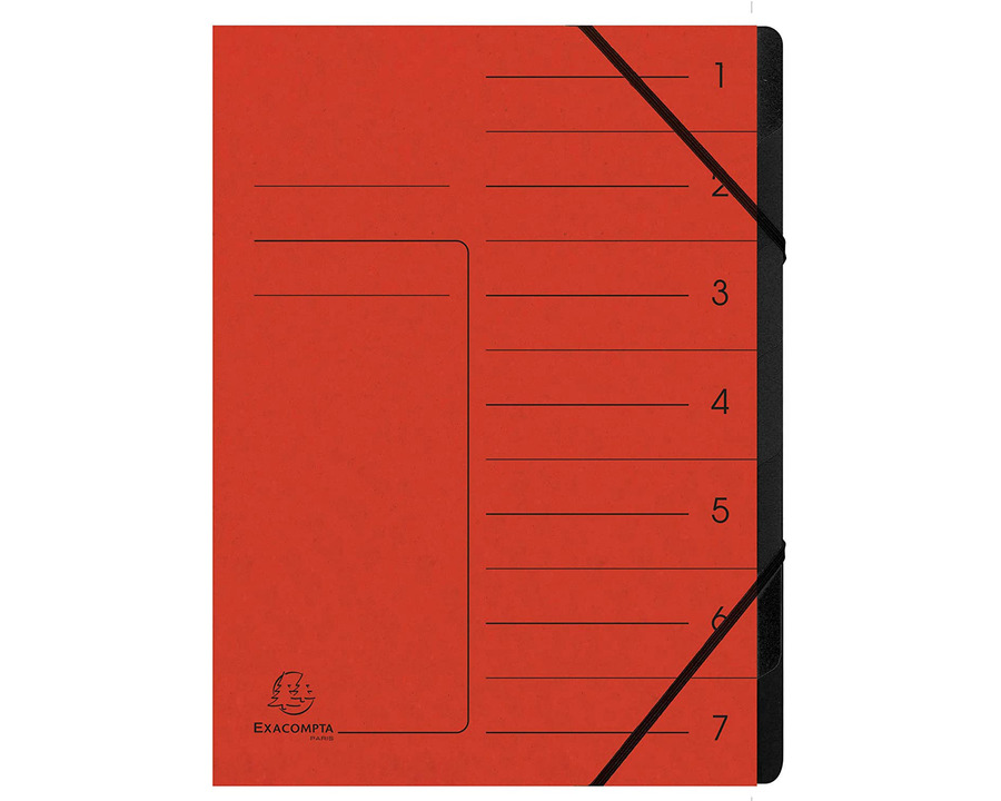 Exacompta Ordnungsmappe A4 "Colorspan" rot 7 Fächer