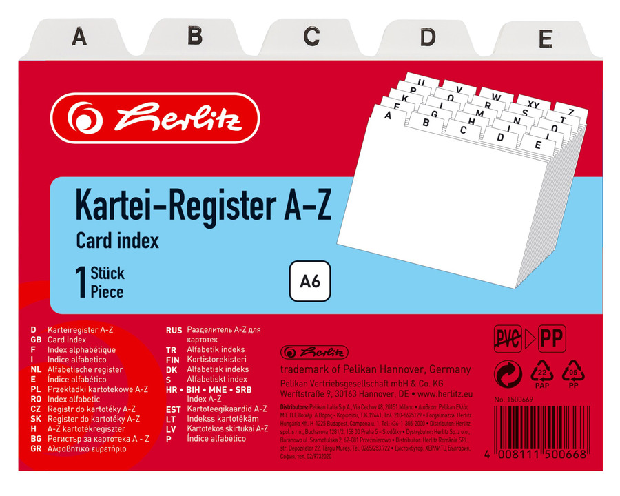 Herlitz Leitkartenregister A6 weiß