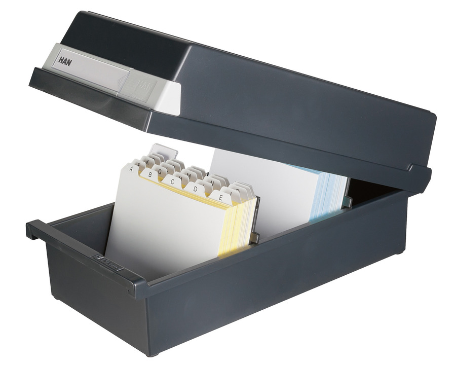 Han Karteikasten A6, für 1300 Karten schwarz 177 x 360 x 140 mm