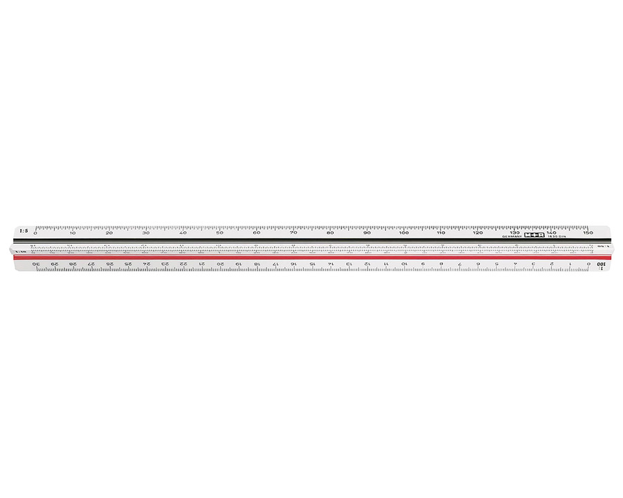Möbius+Ruppert Dreikantmaßstab weiß 30 cm