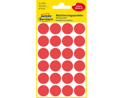 Avery Zweckform Markierungspunkte rot Ø18mm 96Et.