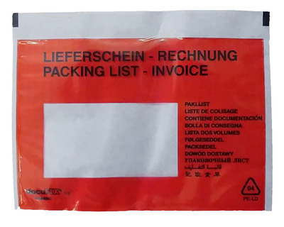 VP Begleitpapiertaschen "DocuFix Classic" C6 "Lieferschein/Rechnung" rot 250St.