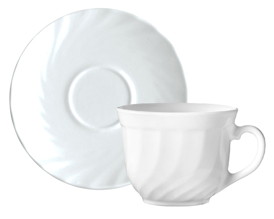Arcopal Kaffeetasse/Untertasse "Trianon" 0,22 l weiß