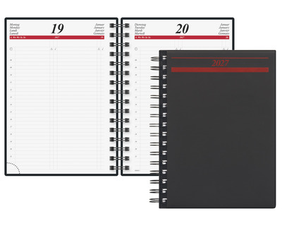 Rido Idé Buchkalender 2027 "Timing 1" schwarz 1 Seite = 1 Tag