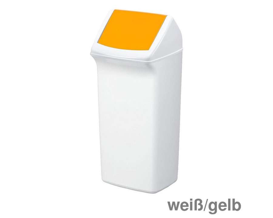 Durable Abfalleimer "Durabin Flip 40" weiß/gelb 40 Liter