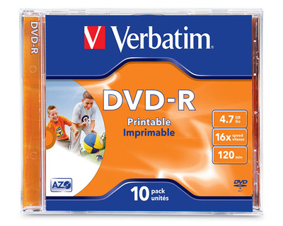 Verbatim DVD-R, bedruckbar 4,7GB Jewel Case