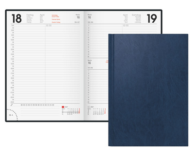 Brunnen Buchkalender 2027 blau 1 Seite = 1 Tag
