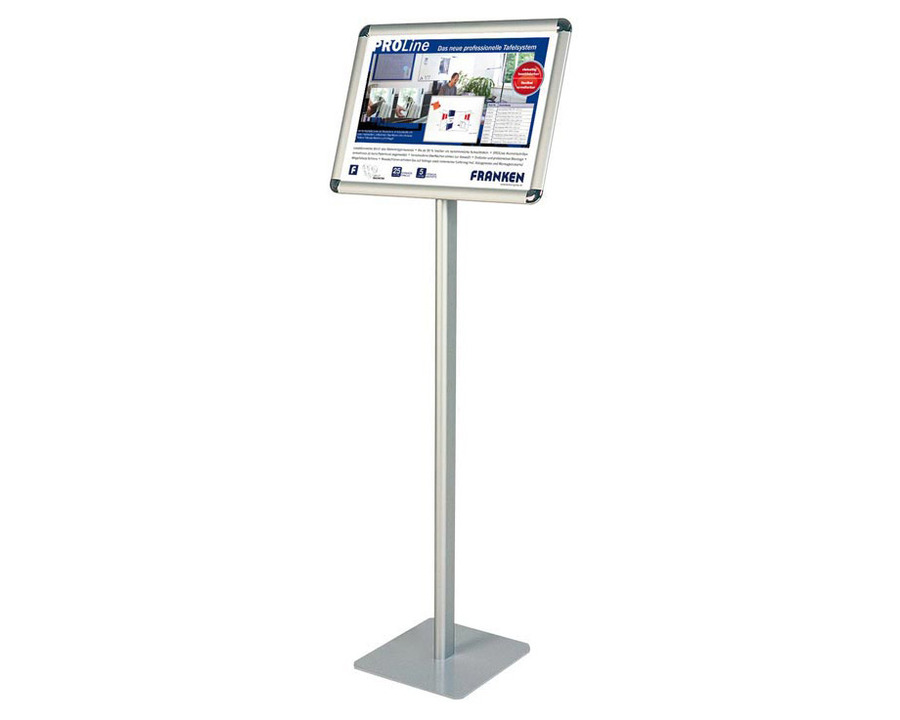 Franken Bodenständer "Standard", A3 quer silber 120 cm