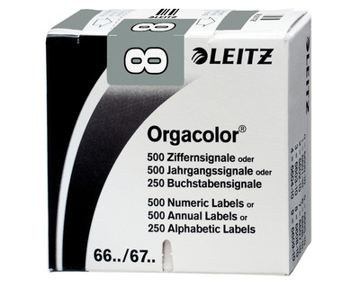 Leitz Ziffernsignal "Orgacolor" 8 grau 500St.