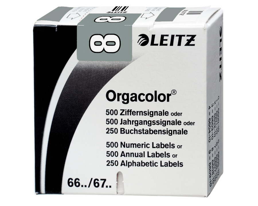 Leitz Ziffernsignal "Orgacolor" 8 grau 500St.