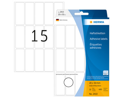 Herma Vielzweck-Etiketten weiß 20 x 50 mm 480Et.