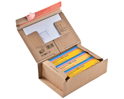 Colompac Wickelverpackung "Post-Box" braun 230 x 166 x 90 mm