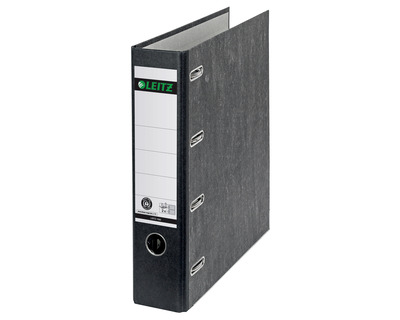 Leitz Doppelordner Wolkenmarmor schwarz 75 mm