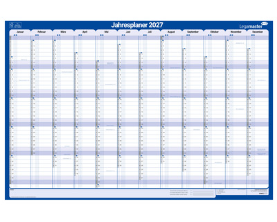 Legamaster Jahresplaner 2027, abwischbar, gerollt 60 x 90 cm 1 Seite = 12 Monate