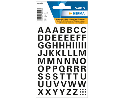 Herma Etiketten, A-Z schwarz 10 mm 1Bl.