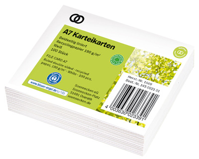 Soennecken Karteikarten A7 "Oeco", Recycling liniert weiß 100St.