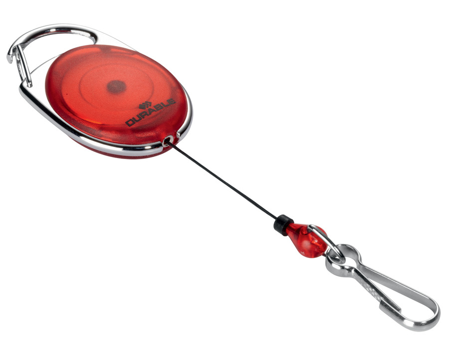 Durable Ausweishalter "Jojo Style" mit Federhaken rot