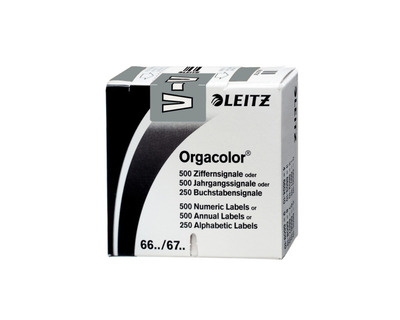 Leitz Buchstabensignal "Orgacolor" V grau 250St.