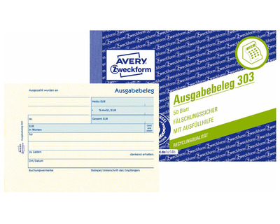 Avery Zweckform Ausgabebeleg A6 50 Blatt