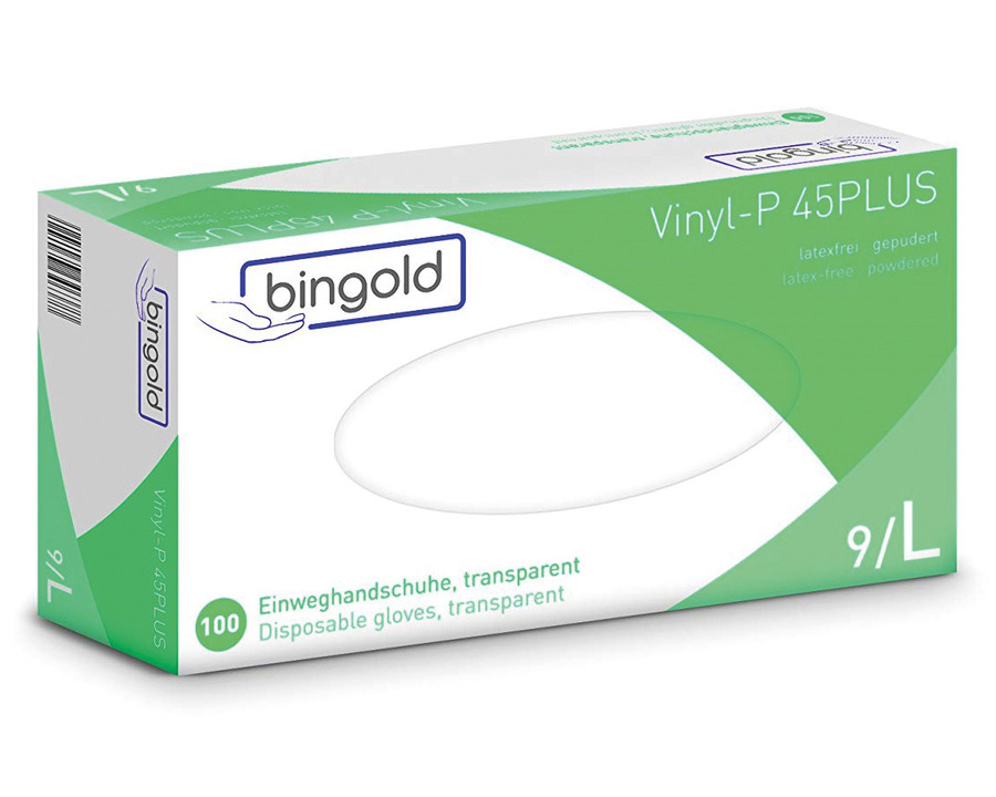 Bingold Einweg-Handschuhe, Vinyl transparent Gr.L 100St.