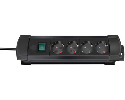 Brennenstuhl Steckdosenleiste "Premium-Line" 4-fach, mit Schalter schwarz 1,8 m