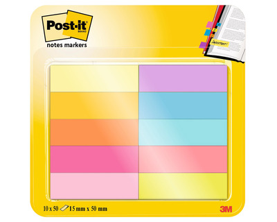 Post-it Haftmarker "Page Marker" mehrfarbig 15 x 50 mm 10x50Bl.