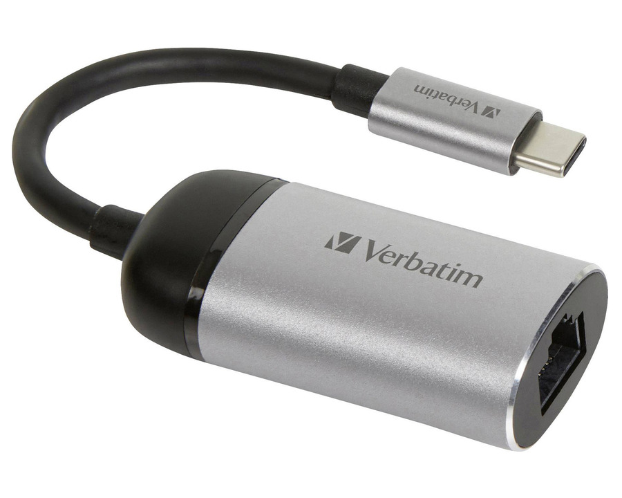 Verbatim Adapter USB-C/LAN schwarz/grau