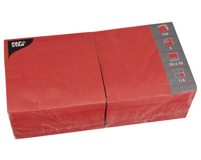 Papstar Servietten "Color Collection", 1/4-Falz rot 3-lagig 250St.