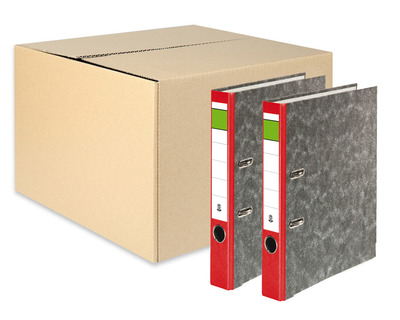 Ordner Wolkenmarmor A4 "Grüner Balken" rot 50 mm 25St.