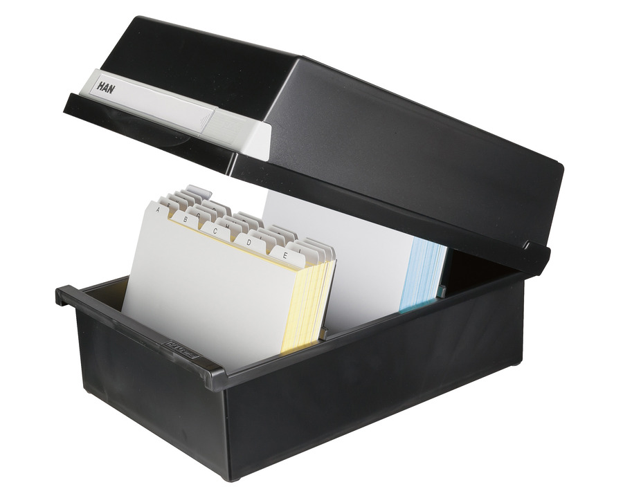 Han Karteikasten A5, für 1300 Karten schwarz 235 x 360 x 190 mm