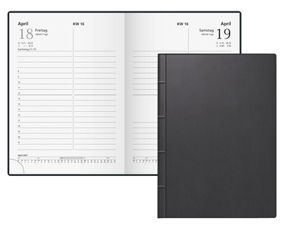 Glocken Taschenkalender 2027 schwarz 1 Seite = 1 Tag