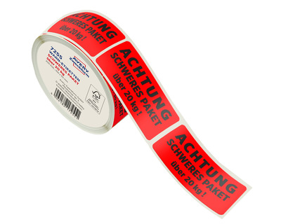 Avery Zweckform Etiketten "Schweres Paket über 20 kg" rot 100 x 50 mm 200Et.