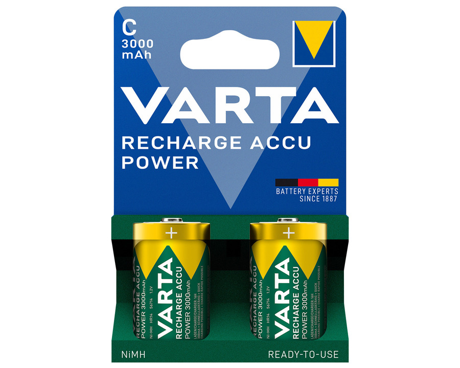 Varta Akku "Recharge Power" C, Baby, HR14 1,2V 3.000mAh 2St.