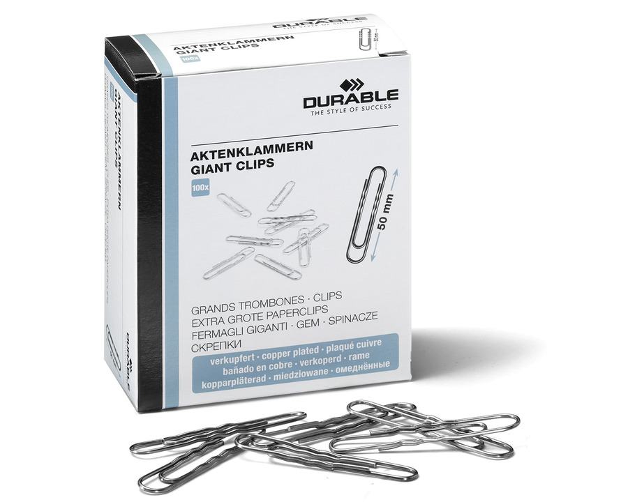 Durable Aktenklammern 50 mm, gewellt verkupfert 100St.