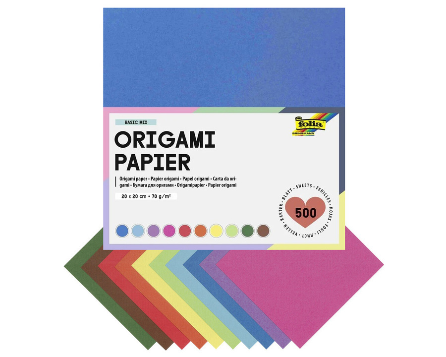 Folia Origamipapier mehrfarbig 70g/m² 20 x 20 cm 500Bl.