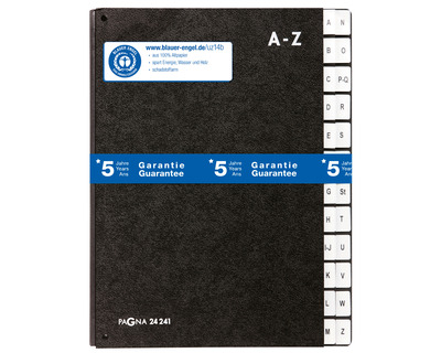 Pagna Pultordner A4, 44 Fächer schwarz 1-31 / 1-12 (Jan-Dez)