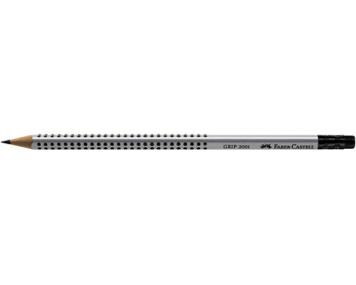 Faber-Castell Bleistift "Grip 2001", mit Radierer B 2,0 mm