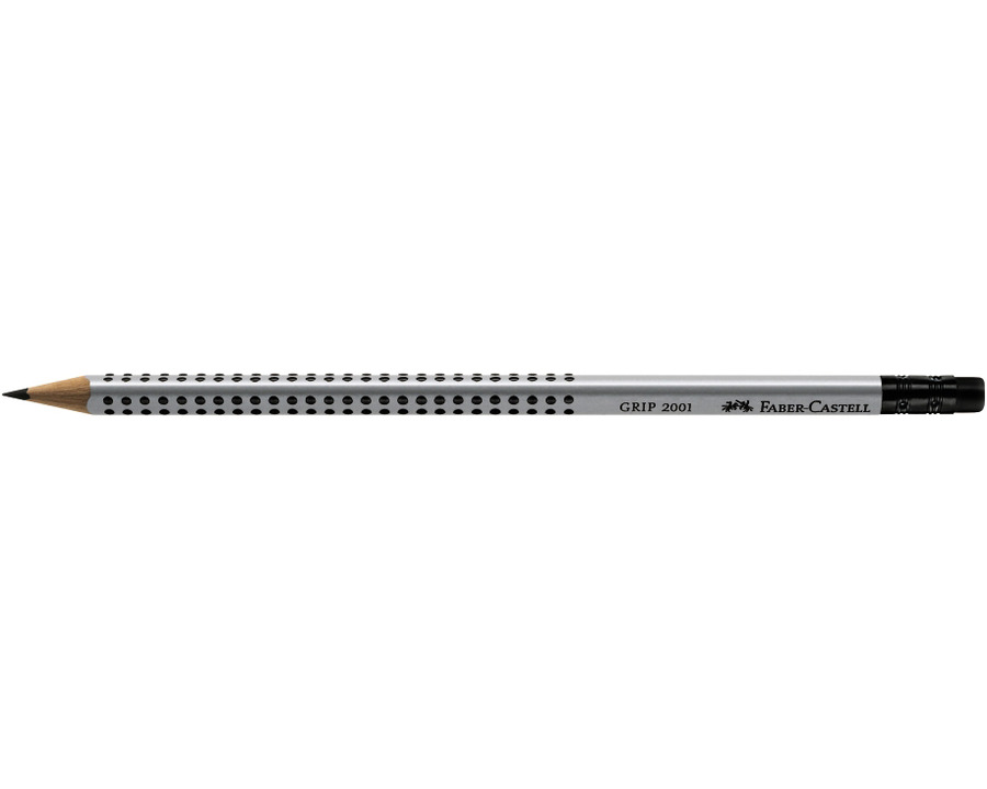 Faber-Castell Bleistift "Grip 2001", mit Radierer B 2,0 mm