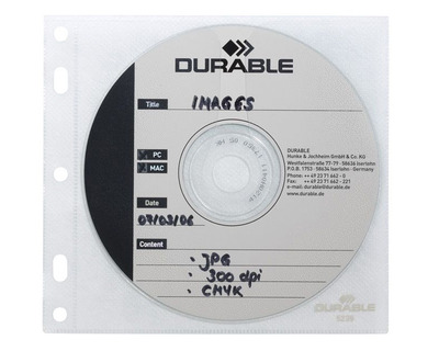Durable CD-Hüllen zum Abheften transparent für 1 CD 10St.