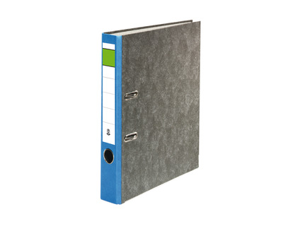 Ordner Wolkenmarmor A4 "Grüner Balken" blau 50 mm