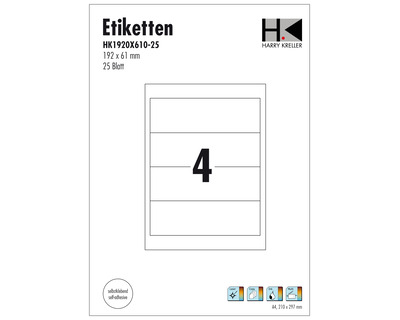 Ordner-Rückenschilder weiß 61 x 192 mm 100Et.