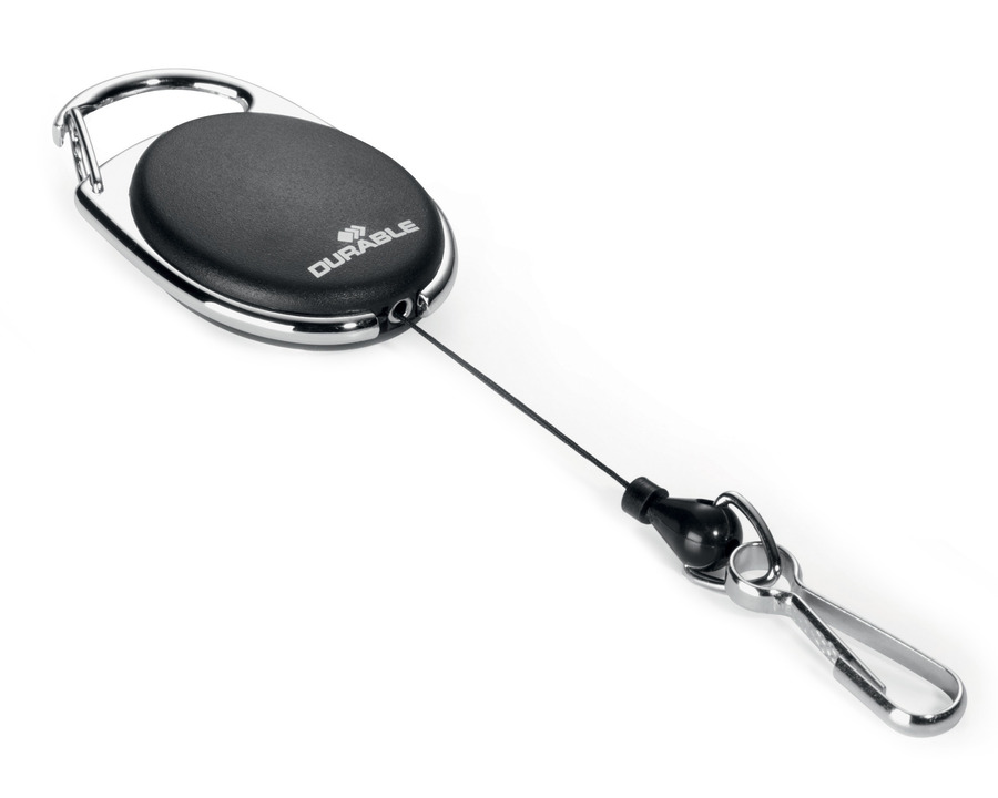 Durable Ausweishalter "Jojo Style" mit Federhaken schwarz