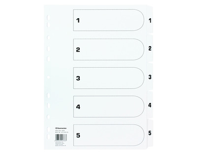 Soennecken Karton-Register A4, 1-5 weiß 223 x 297 mm
